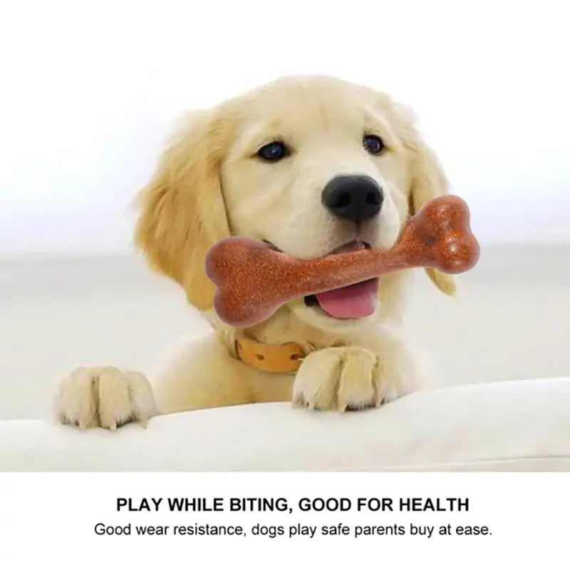 Safe and non-toxic tough chew toy for dogs, infused with meat flavors to keep your pet entertained for hours.