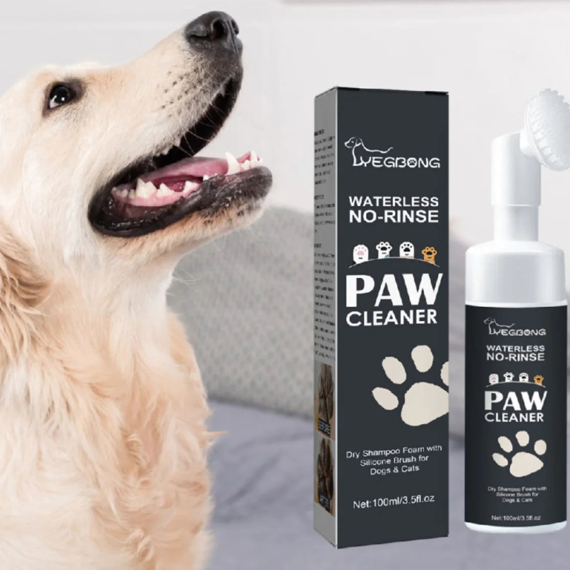 Mud-Free Paws Care Mat, a quick and effective solution for cleaning and soothing your dog's paws after walks.