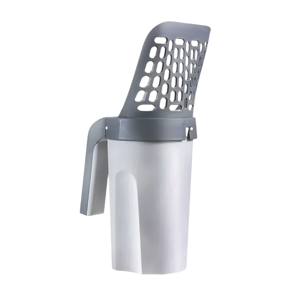 Cat Litter Shovel Scoop Filter designed for easy waste removal with a built-in filter to trap fine litter.